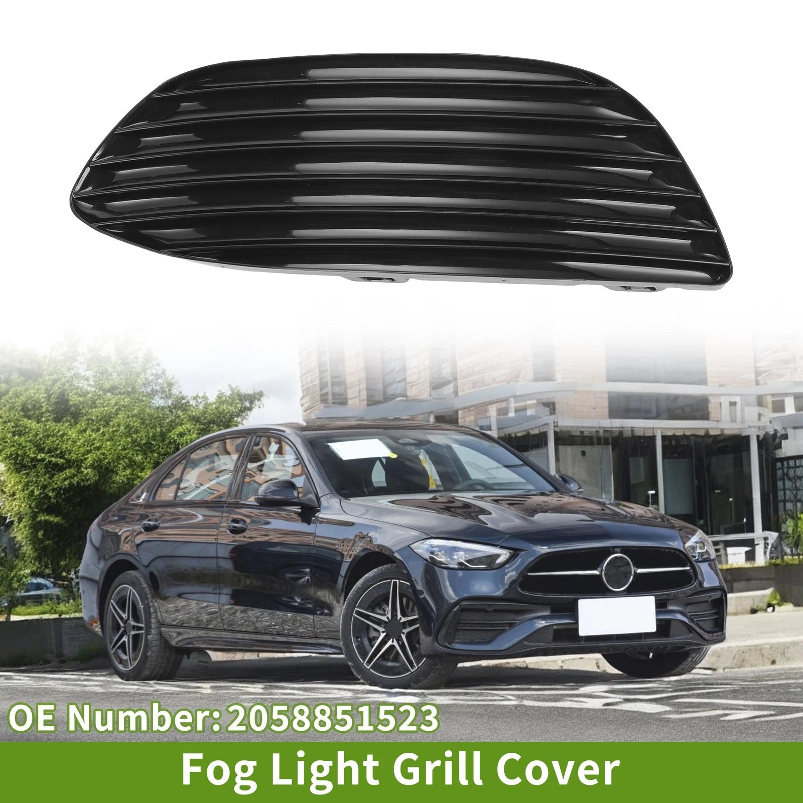 1pc Fog Light Grill for Mercedes-Benz C-Class (2015–2018) No. 2058851523