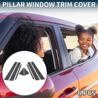8 Pcs Door Pillar Window Trim for Toyota Prius (2010–2015) Carbon Fiber Black