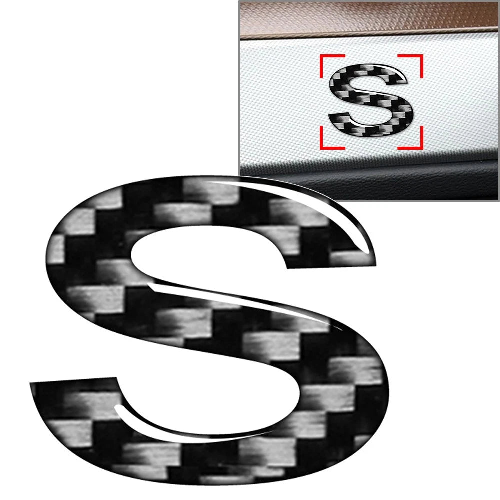 Carbon Black Door Wall Badge Emblem Decals for Car Window (S)
