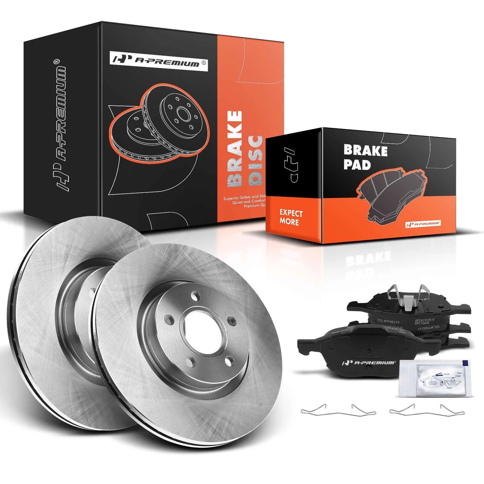 Front Disc Brake Rotors & Ceramic Pads for Ford Escape (2013–2015, 2017)