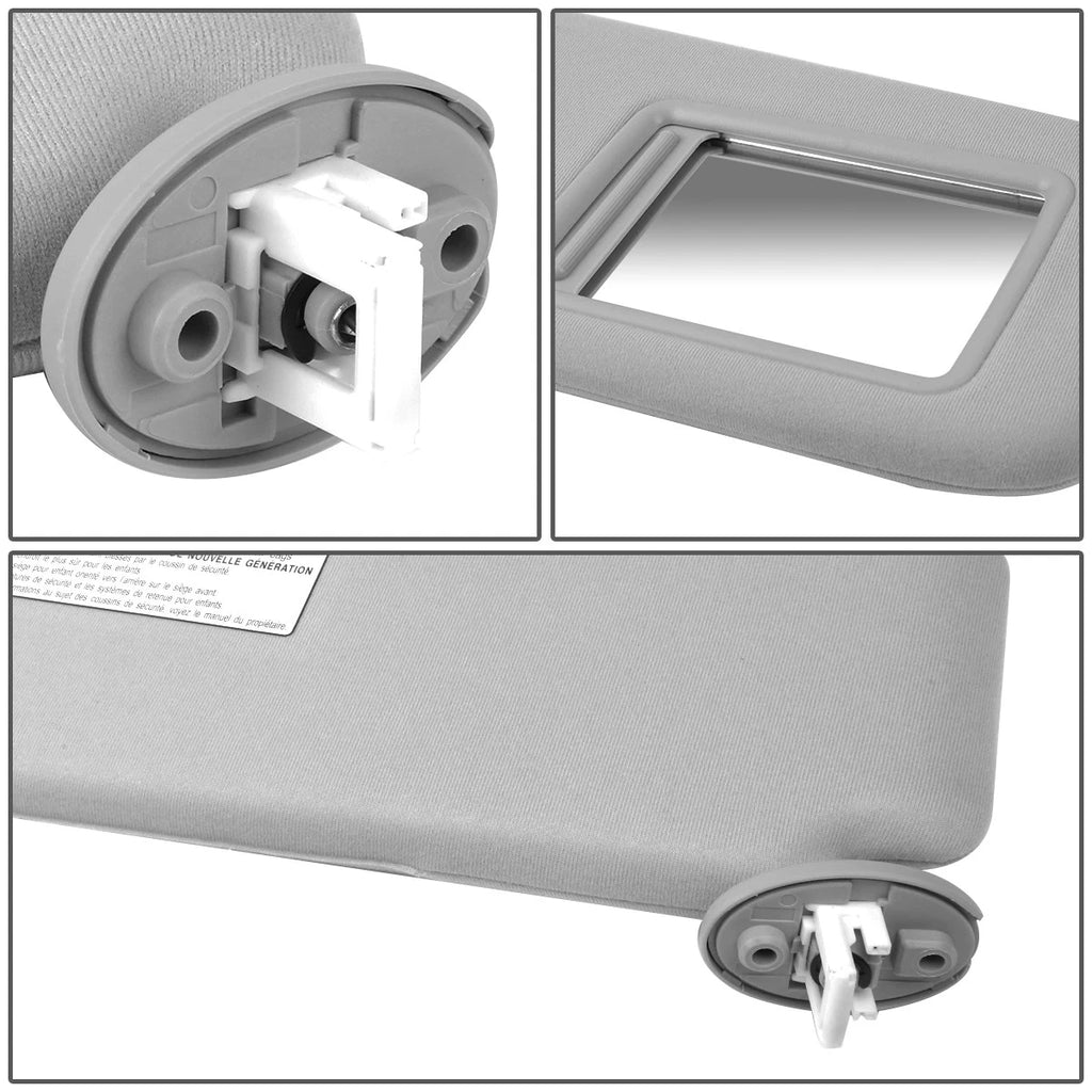 Right Passenger Side Sun Visor for Toyota Venza (2009–2016) OE Style Grey