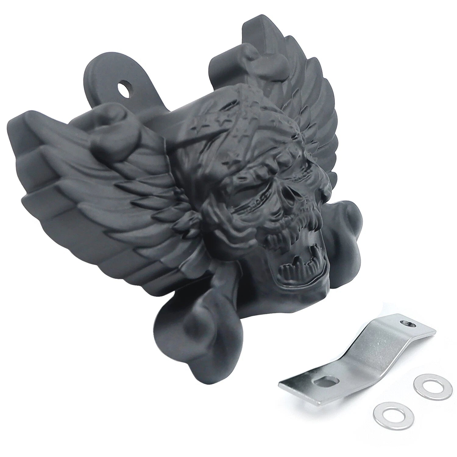 Black Skull Horn Cover for Harley V-Rod (1992–2020)
