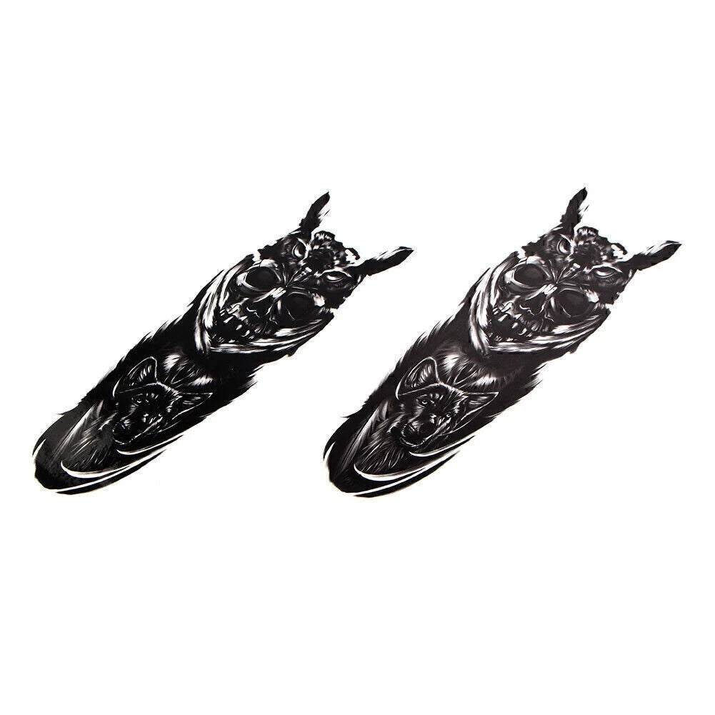 Front Fork Skull Decal Medallion Stickers for Harley Yamaha