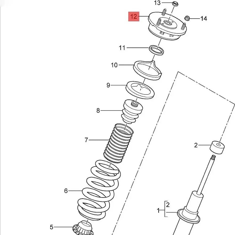 Front Suspension Strut Top Mount 2 x for Porsche Panamera (2009–2016)