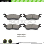 4X Rear Low Dust Metallic Brake Pads for Hummer H3T (2009–2010) H3 (2006–2010)