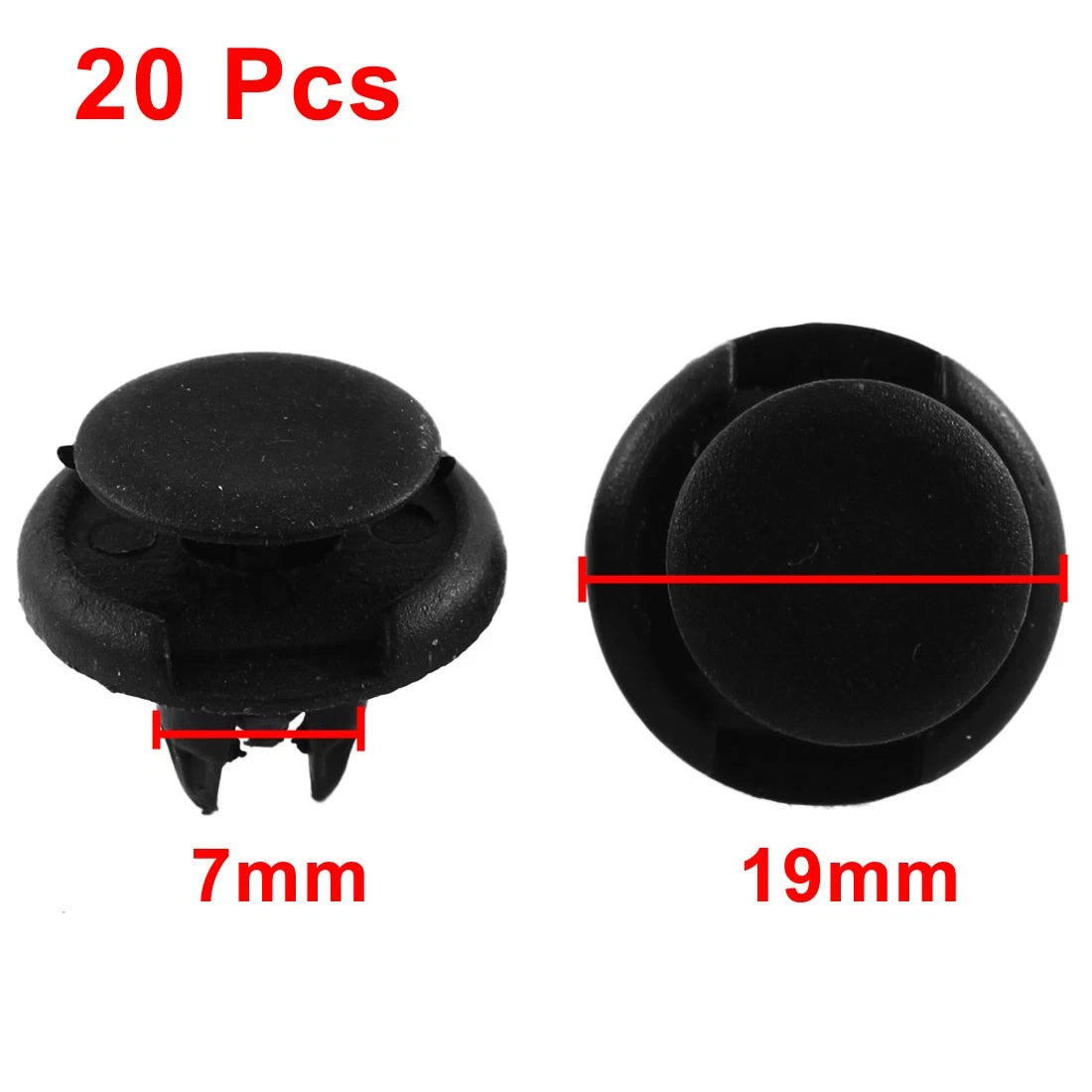 20 Pcs Push-Type Fastener Clips 7mm x 11mm x 19mm for Honda 