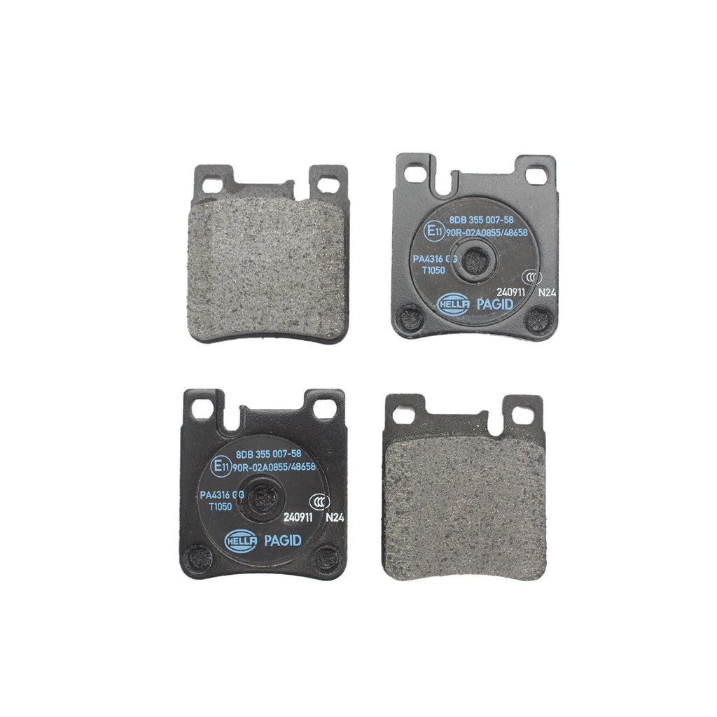 Set of 4 Hella Rear Brake Pads for Crossfire MB W140 R129 W203 C209 A209 W124 R171