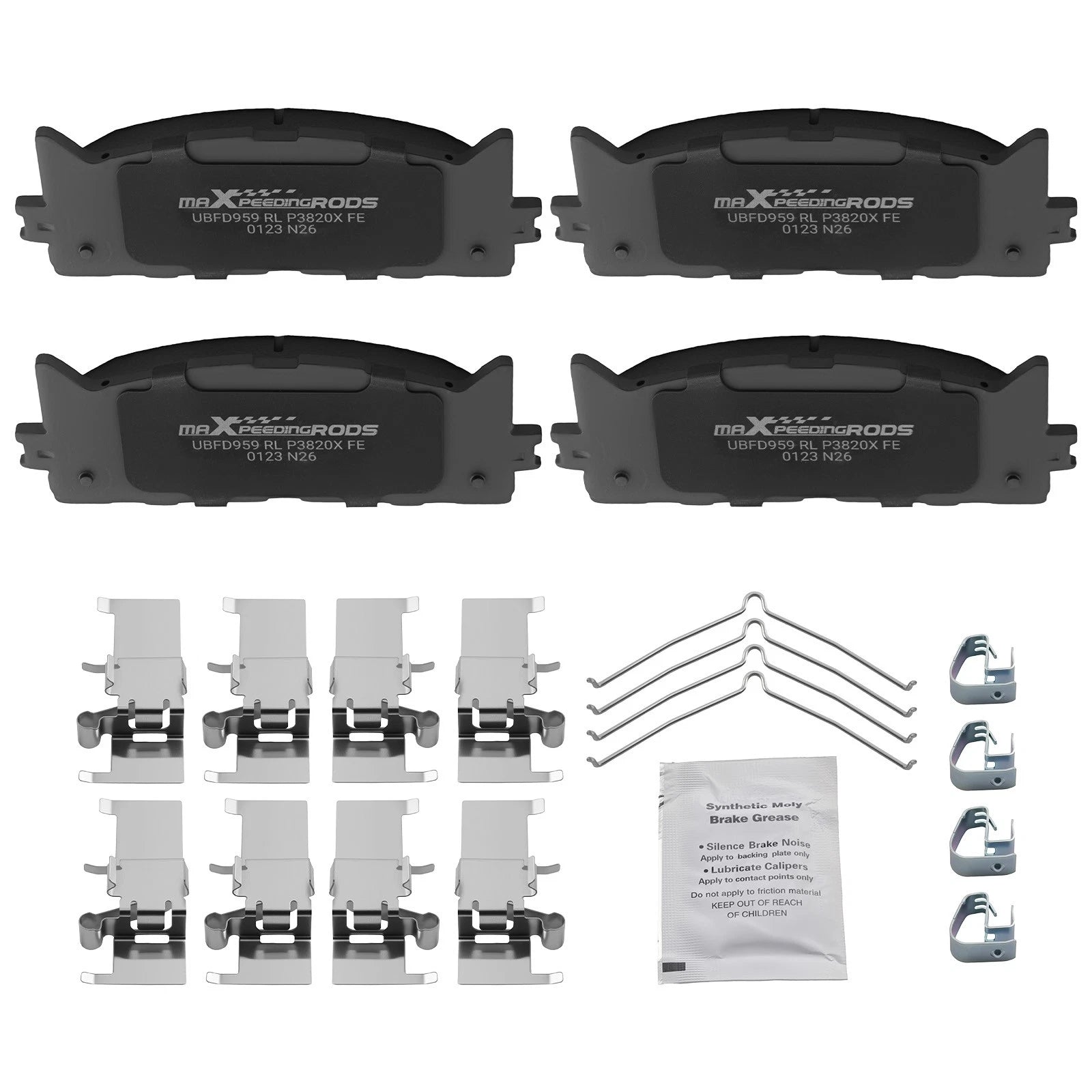 Set of 4 Front Brake Pads Kit for Toyota Avalon (2008–2018) Camry (2007–2017) w/Hardware