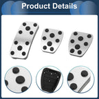 3 Pcs Foot Accelerator Pedal Covers for Subaru Forester (2006–2018) Silver Tone
