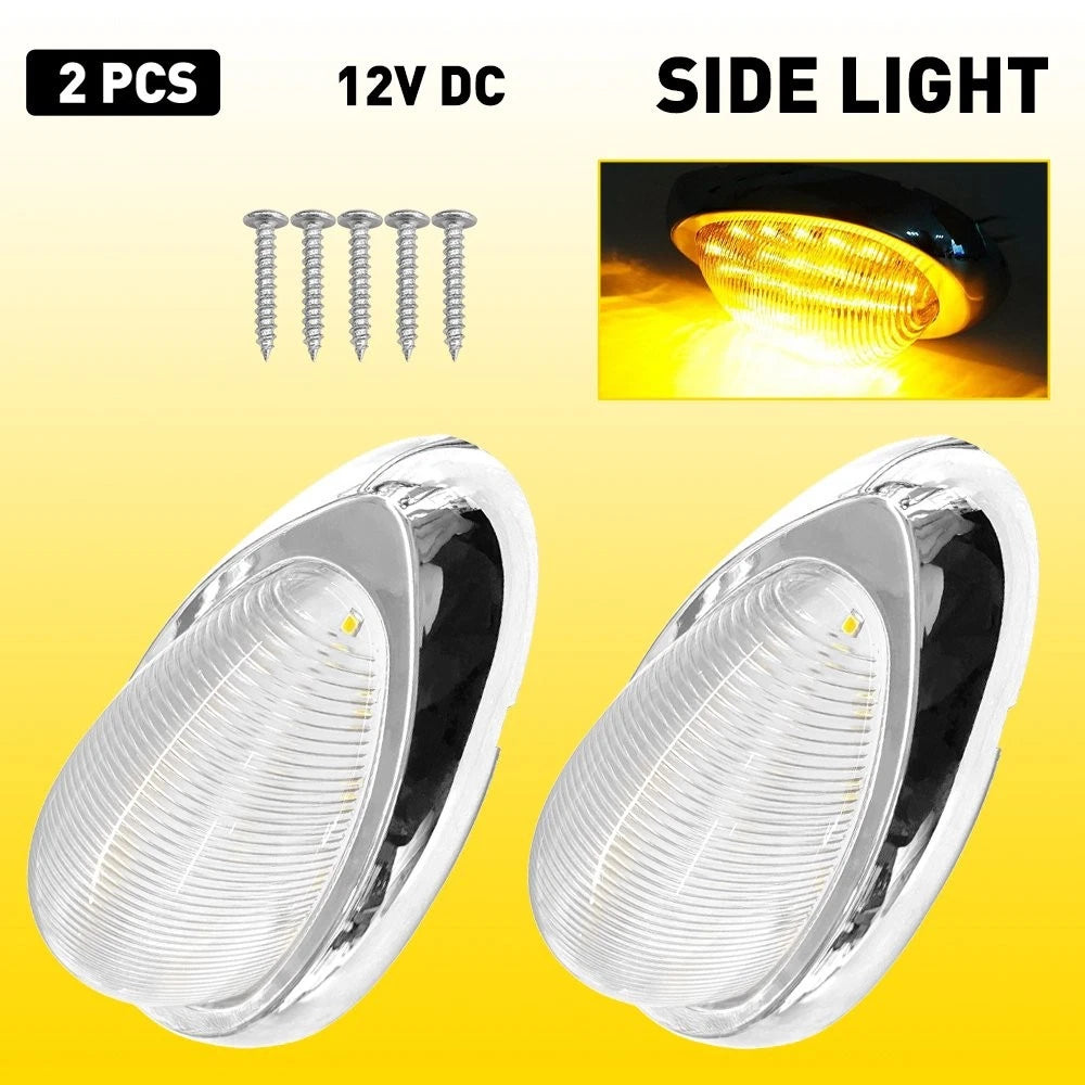 2X 15LED Amber Side Marker Clearance Light for Freightliner Sleeper Cab (EV)