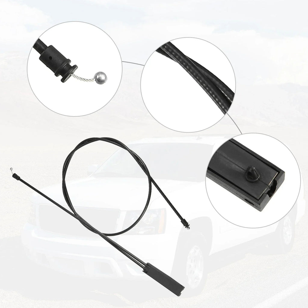 Front Hood Release Cable Door Handle Cable for BMW 328i Black