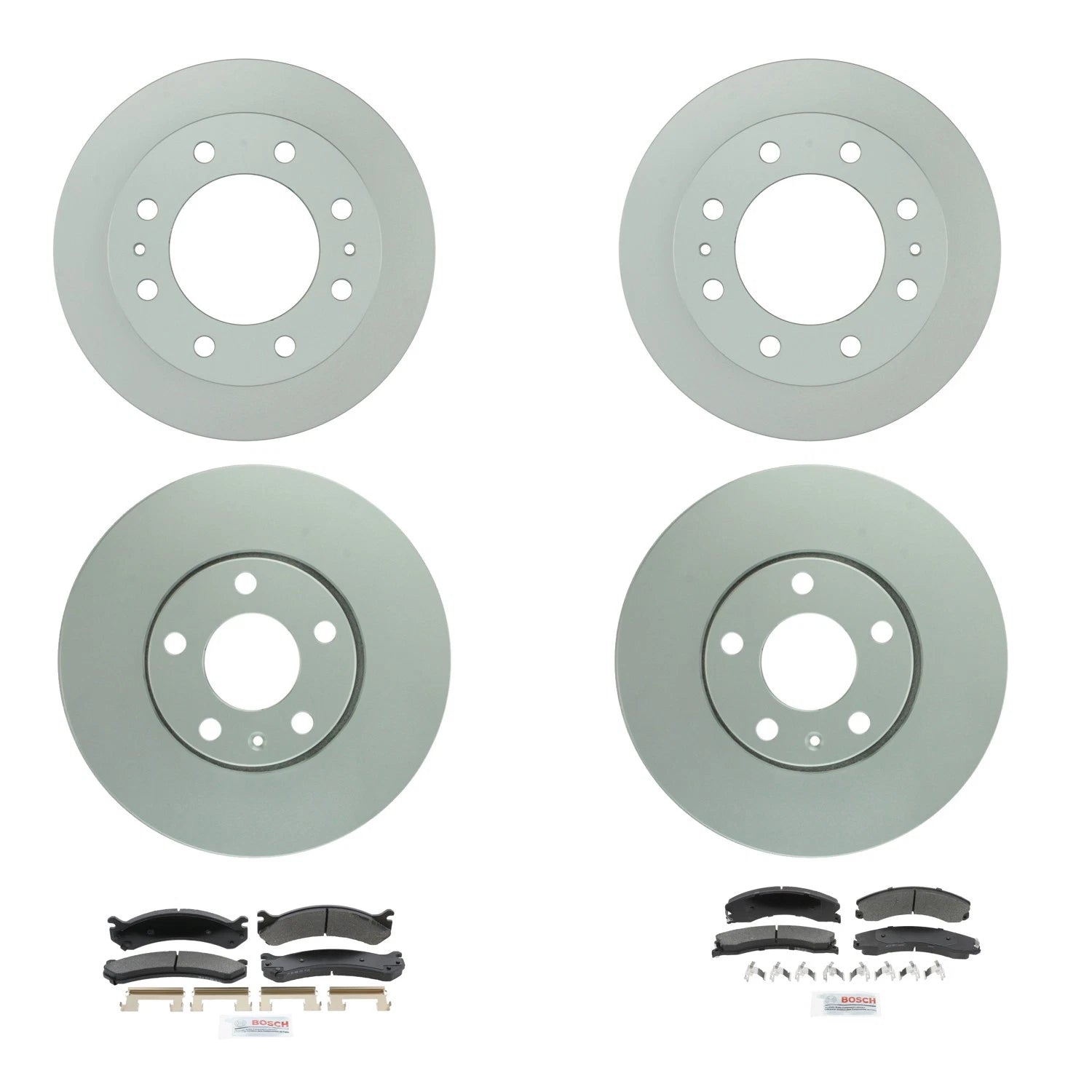Set of 4 Bosch Disc Brake Rotors & Blue Ceramic Pads for GMC Sierra 3500
