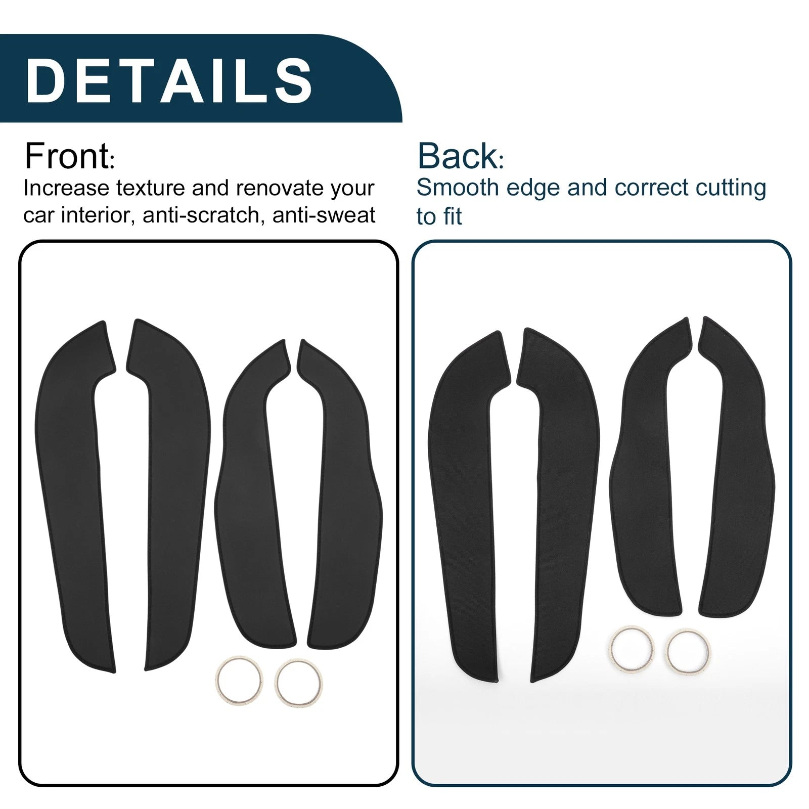 Set of 1 Car Door Anti Kick Pad Sticker Protector for Ford Edge (2015)
