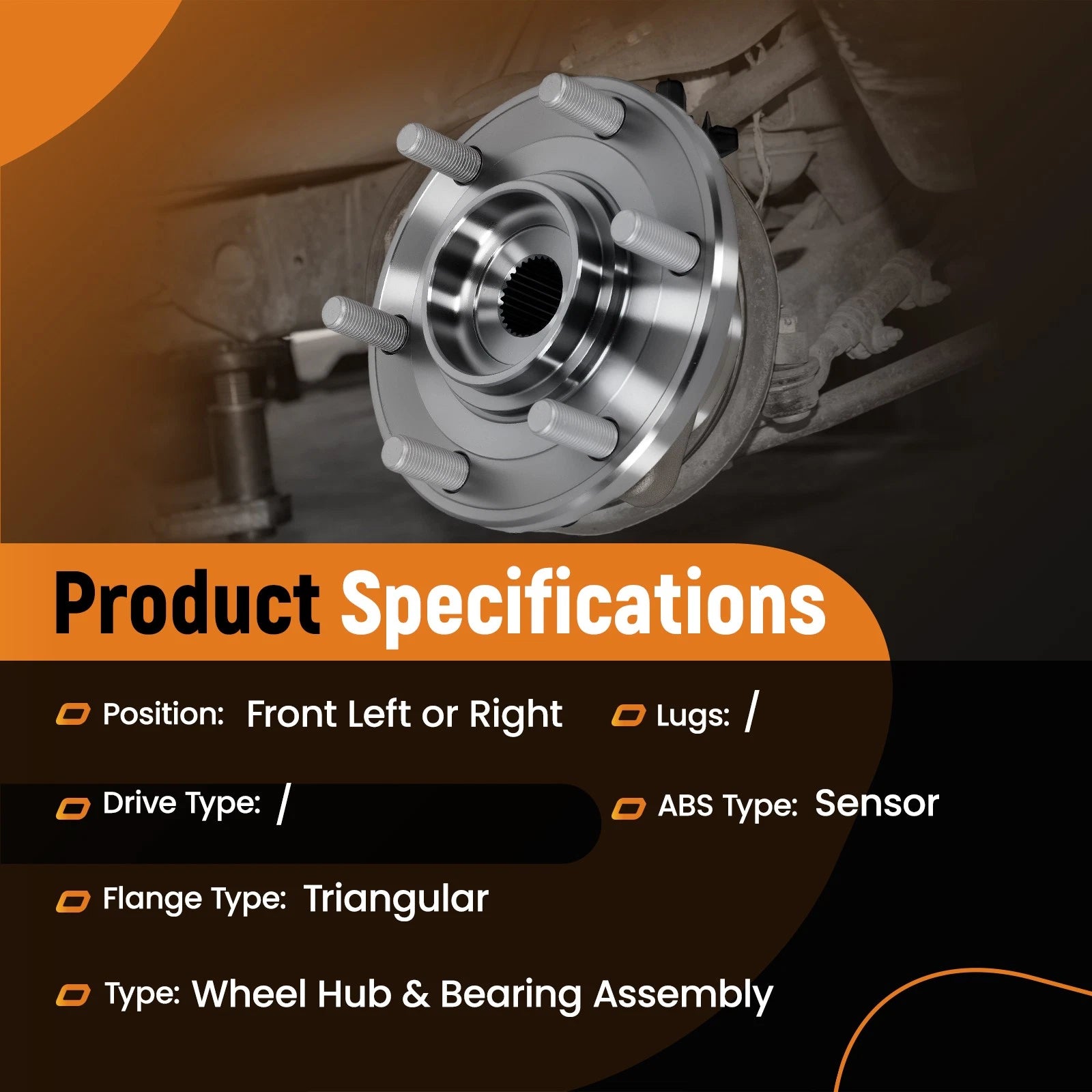 Front Wheel Hub Assembly Set of 2 for Infiniti QX56 QX80 (2004–2020) HA590520