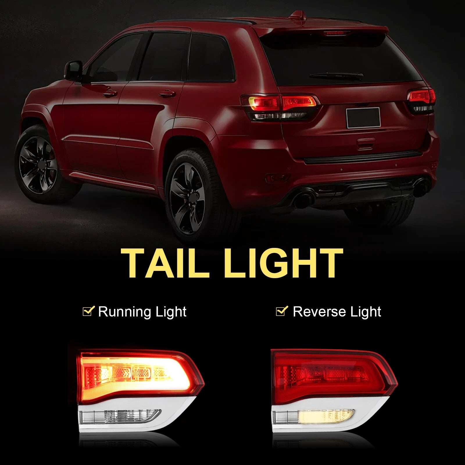 Left Inner Halogen Tail Light for Jeep Grand Cherokee (2014-2019)