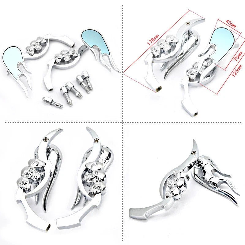 Motorcycle Rearview Side Mirrors with Adapters for Harley-Davidson Street Glide (2014–2023)