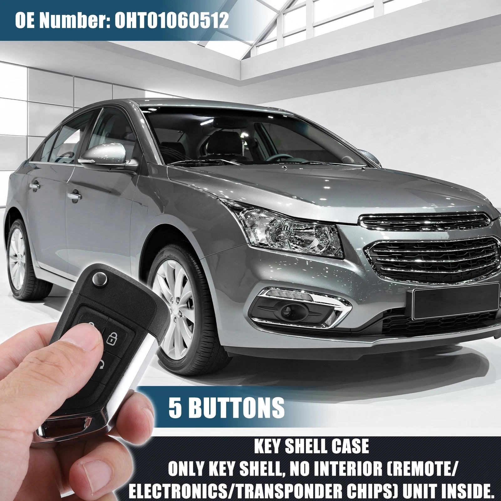 5 Button Key Fob Case for Chevrolet (OHT01060512)