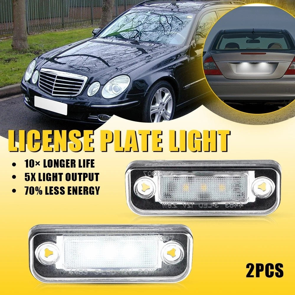 2X LED License Plate Lamps for Mercedes-Benz W203 W211 C219 R171