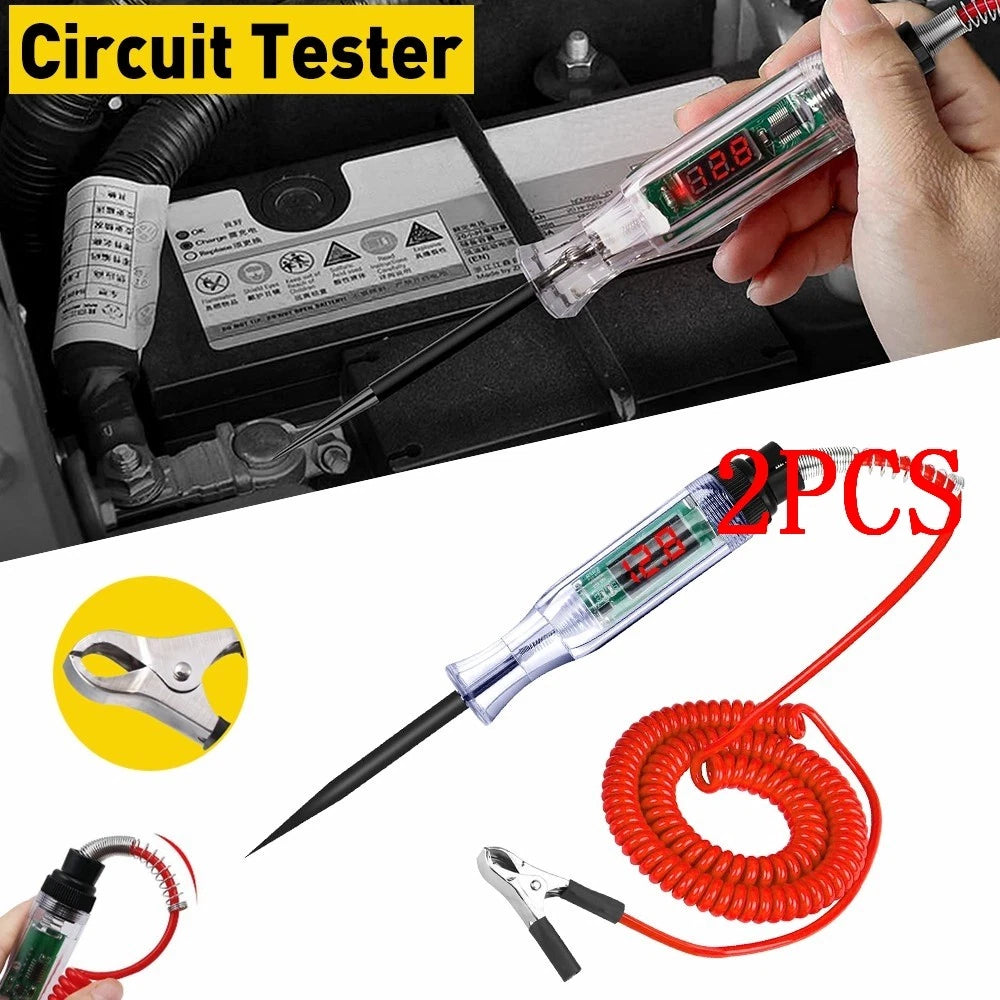 2X Digital Electric Voltage Circuit Tester for Truck Automotive (6/24V)