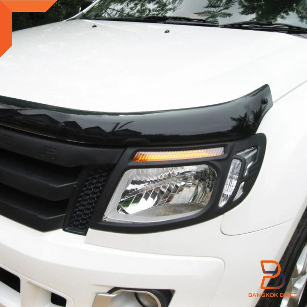 Matte Black Headlight Lamp Cover Trim for Ford Ranger UTE (2012-2015)