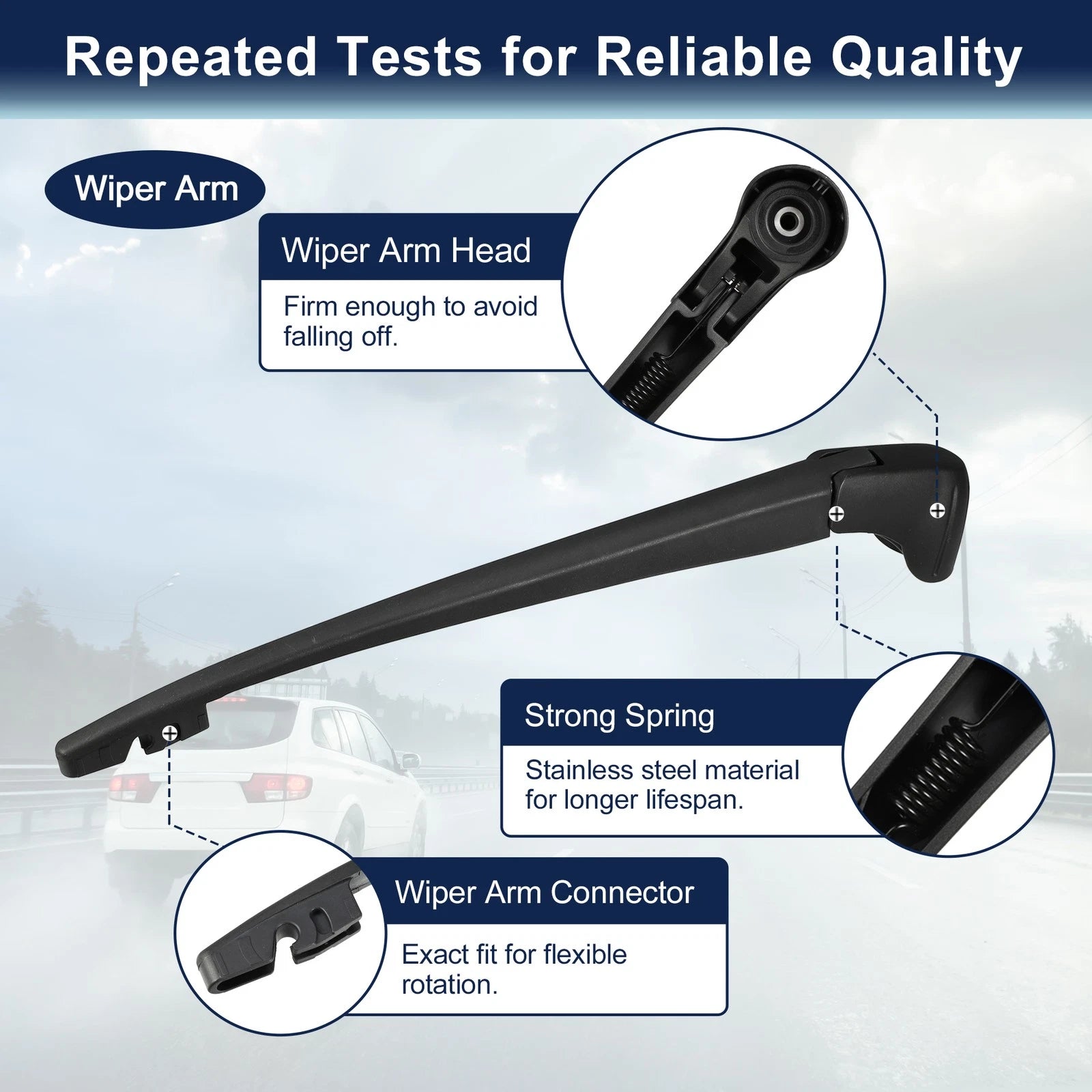 Set of 2 Rear Windshield Wiper Blade Arms for Honda Pilot (2009–2015)