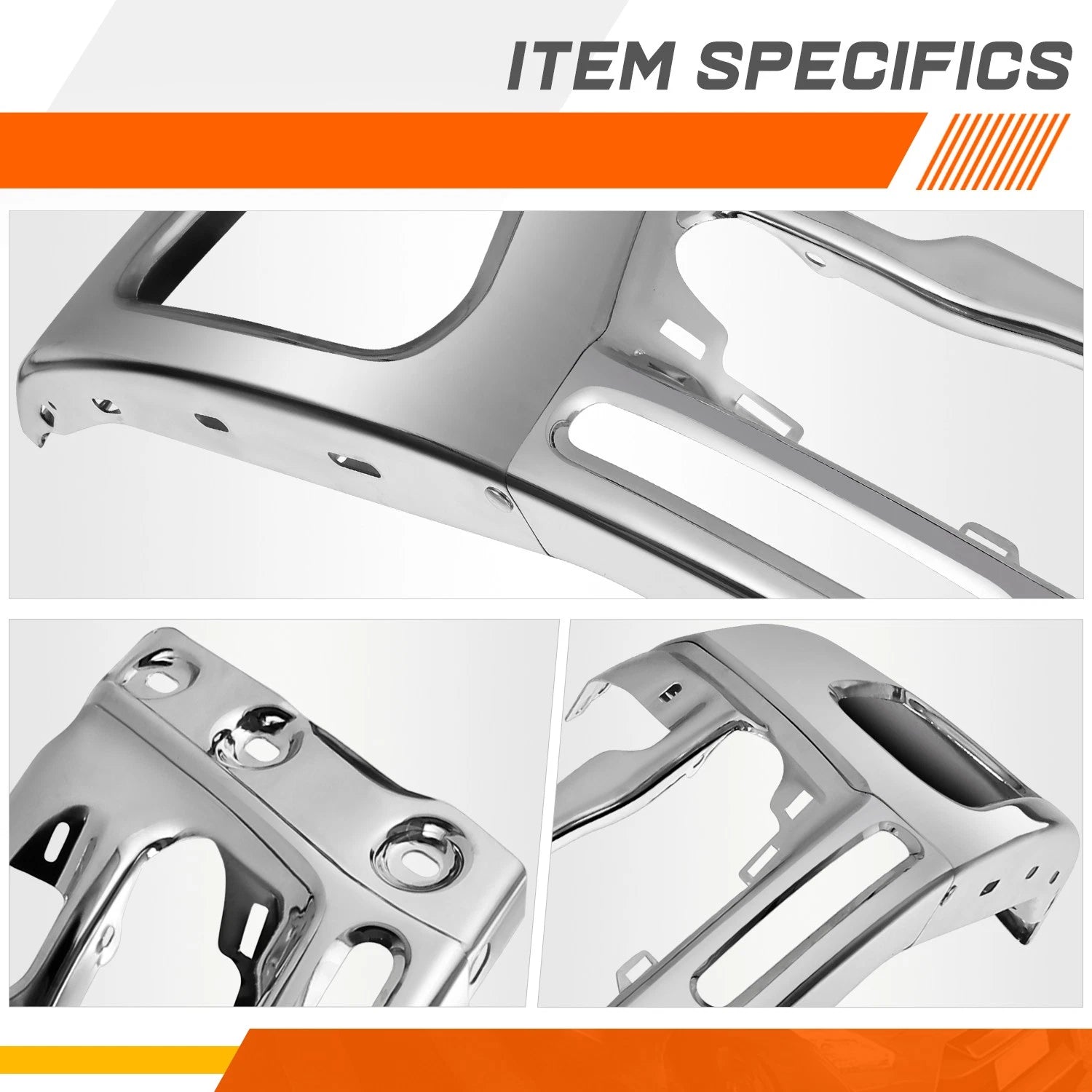 Front Bumper for Ford Ranger (2019–2024) w/Fog Lamp Hole Polished Chrome