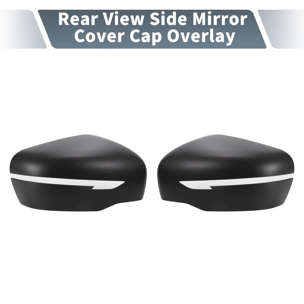 Pair Rearview Mirror Cover Overlay Matte Black for Nissan X-Trail Rogue (2014–2021) 655692415955