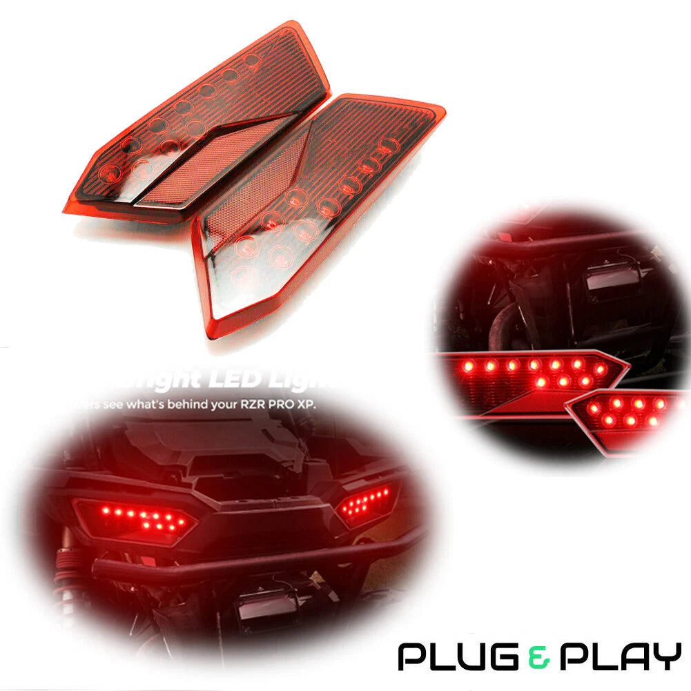 Set of 2 Red LED Tail Lamps for Polaris RZR 1000 XP Turbo (2014–2019)