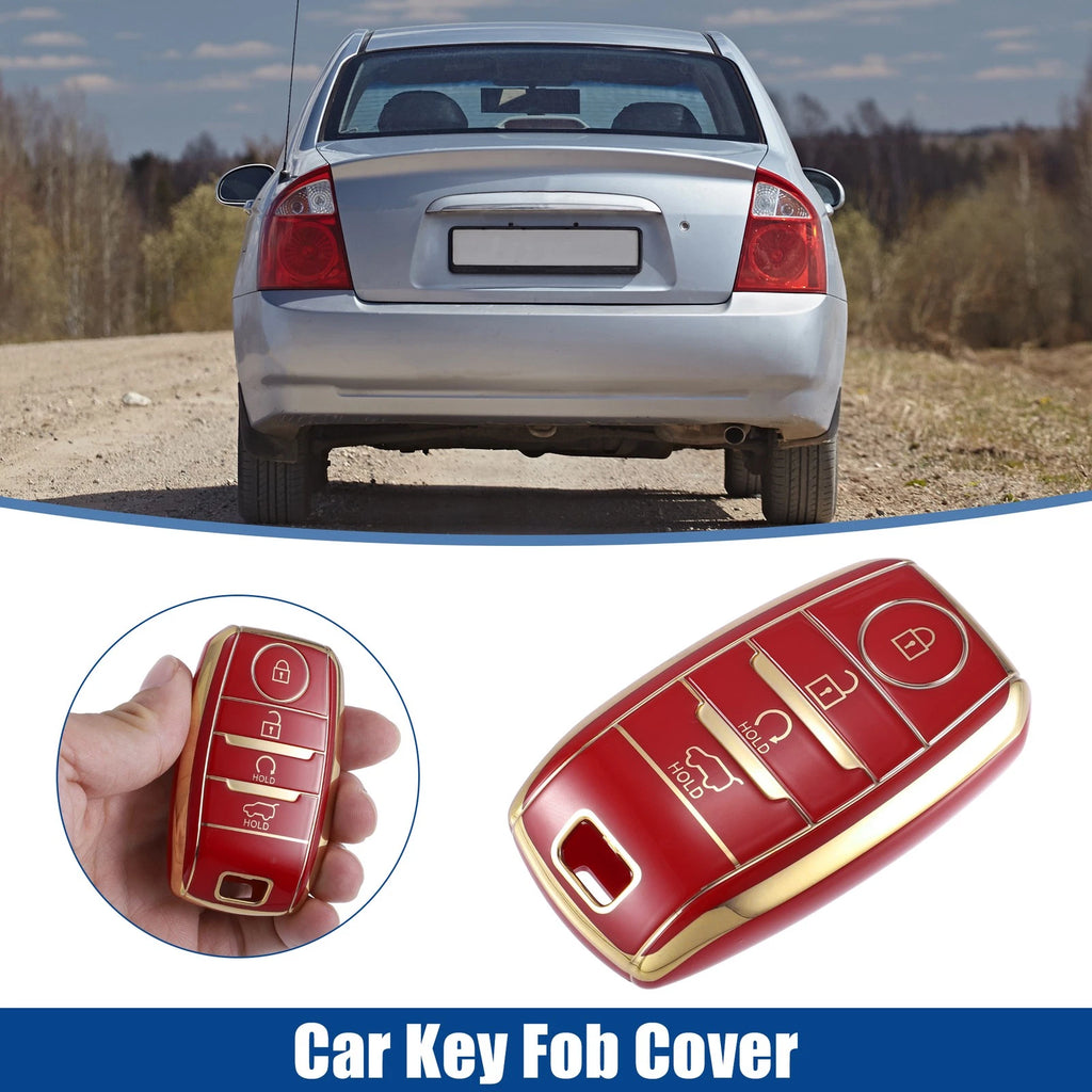 TPU Key Fob Case Cover for Kia Optima (2011–2019) - 4 Button, Red