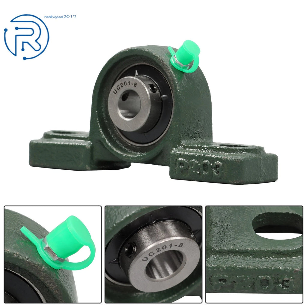 Set of 10 Pillow Block Mounted Ball Bearings for Various Applications