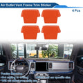 Set of 4 Air Condition Outlet Vent Trim Cover Frame for Ford Bronco (2021–2024) Orange