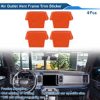 Set of 4 Air Condition Outlet Vent Trim Cover Frame for Ford Bronco (2021–2024) Orange