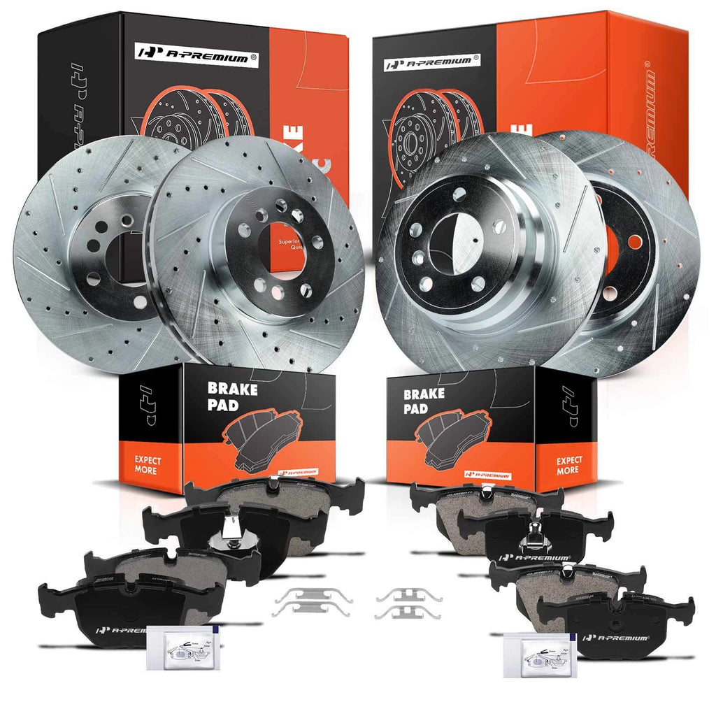 Set of 4 Drilled Brake Rotors & Ceramic Pads for BMW X5 (2000–2006)