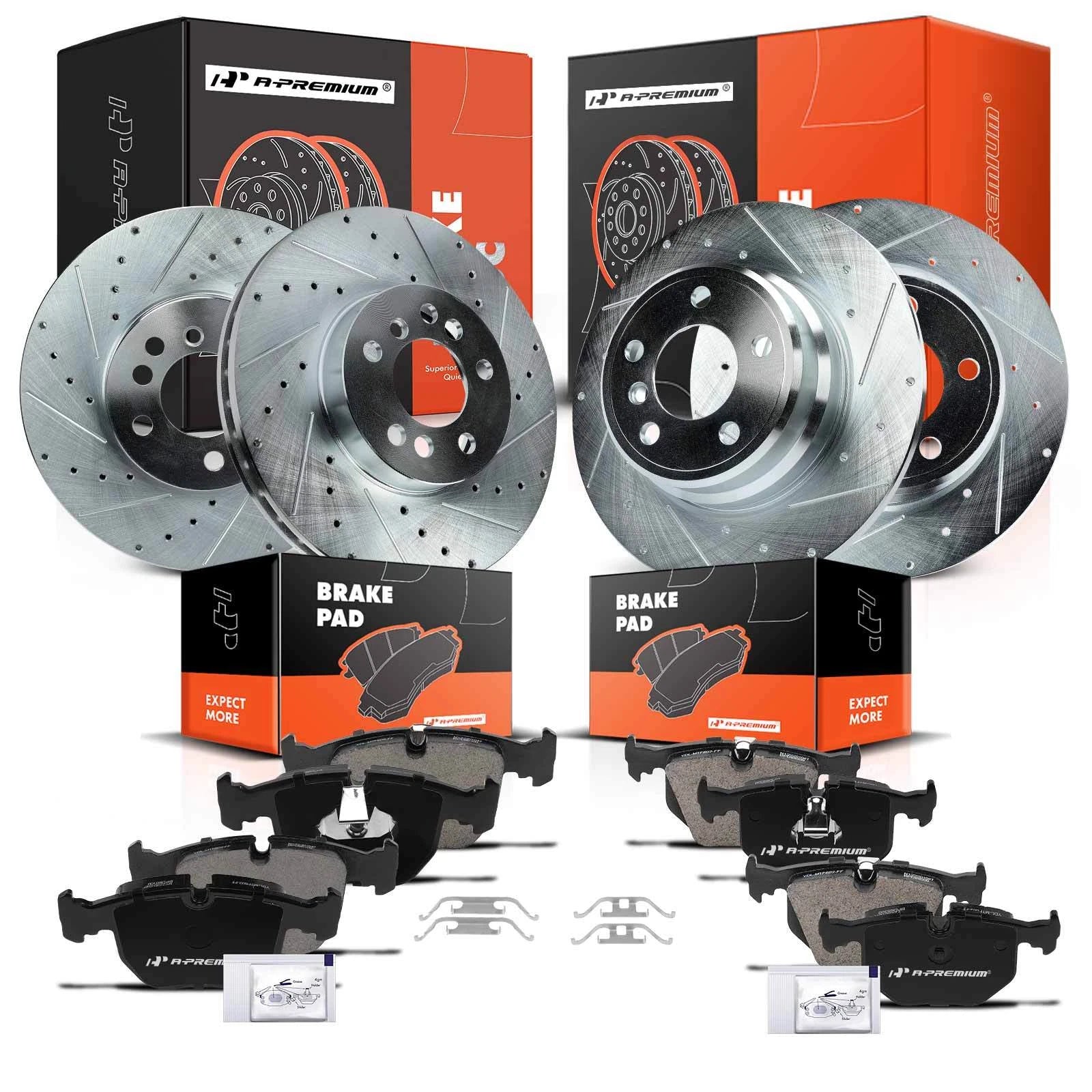 Set of 4 Drilled Brake Rotors & Ceramic Pads for BMW X5 (2000–2006)