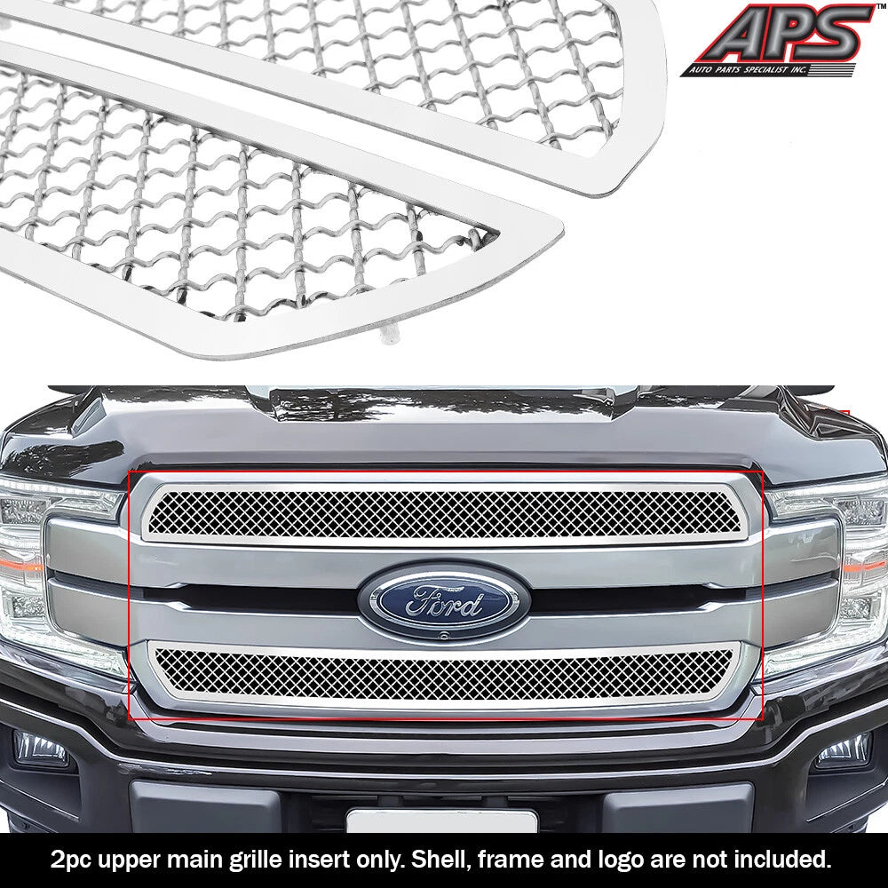 Stainless Chrome Mesh Grille for Ford F-150 King Ranch/Platinum (2018-2020)
