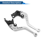 Adjustable Short Brake Clutch Levers for Suzuki SV650 (1999–2009) Silver Tone