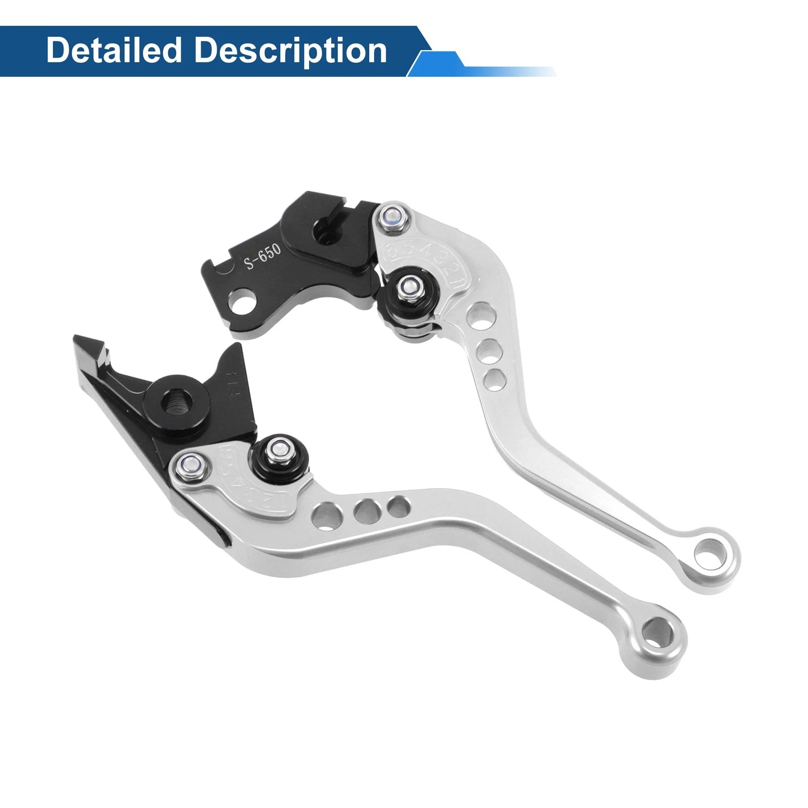 Adjustable Short Brake Clutch Levers for Suzuki SV650 (1999–2009) Silver Tone