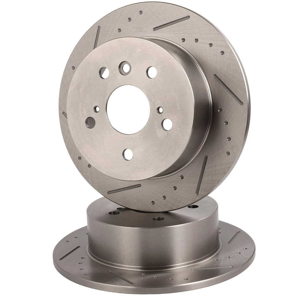 Set of 2 Rear Drilled Slotted Brake Rotors for Lexus ES350 (2007–2011) Toyota Camry