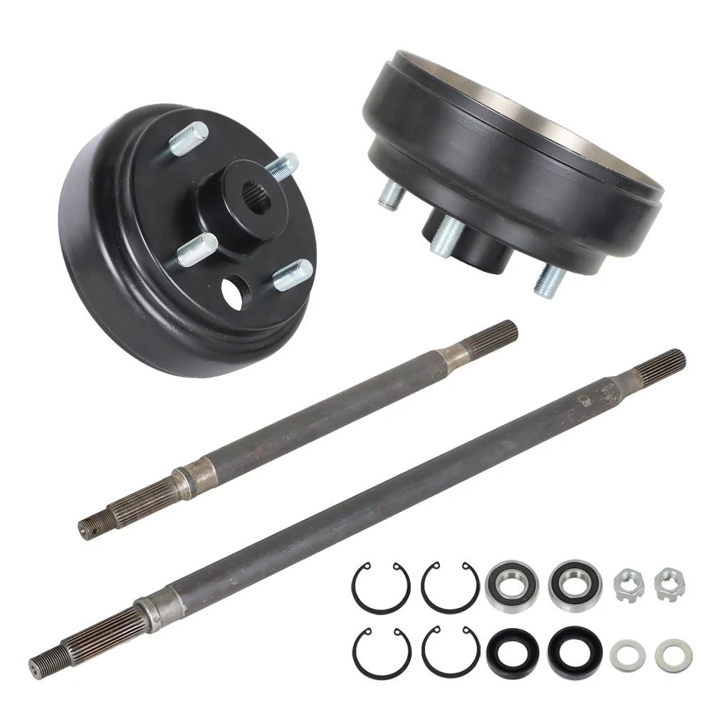 24 Spline Rear Axle and Brake Hub Drum Assembly for EZGO Golf Cart (1982–Present)