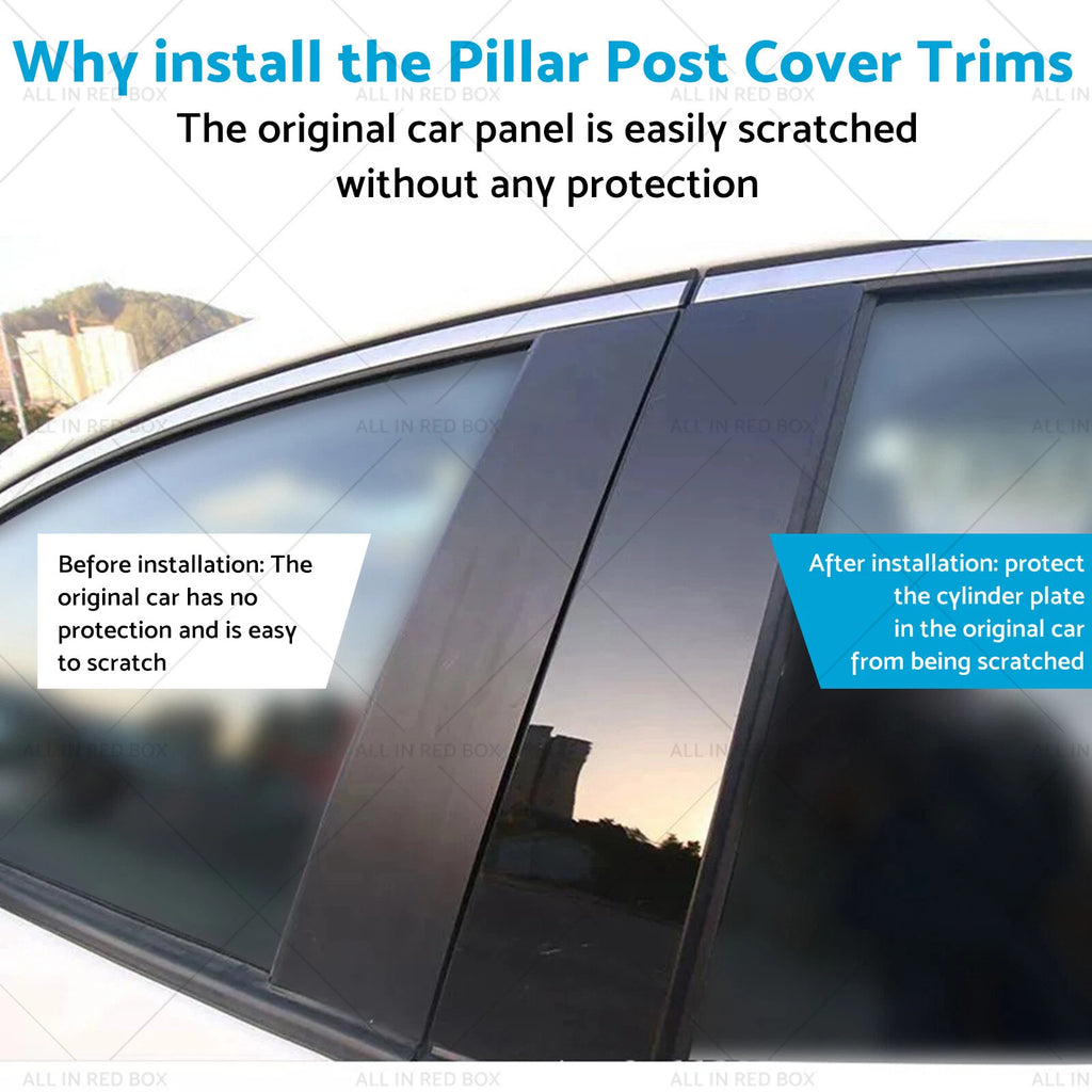 6x Black Pillar Post Cover Trims for Infiniti G35 G37 (2002–2013)