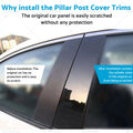 6x Black Pillar Post Cover Trims for Infiniti G35 G37 (2002–2013)