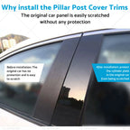 6x Black Pillar Post Cover Trims for Infiniti G35 G37 (2002–2013)