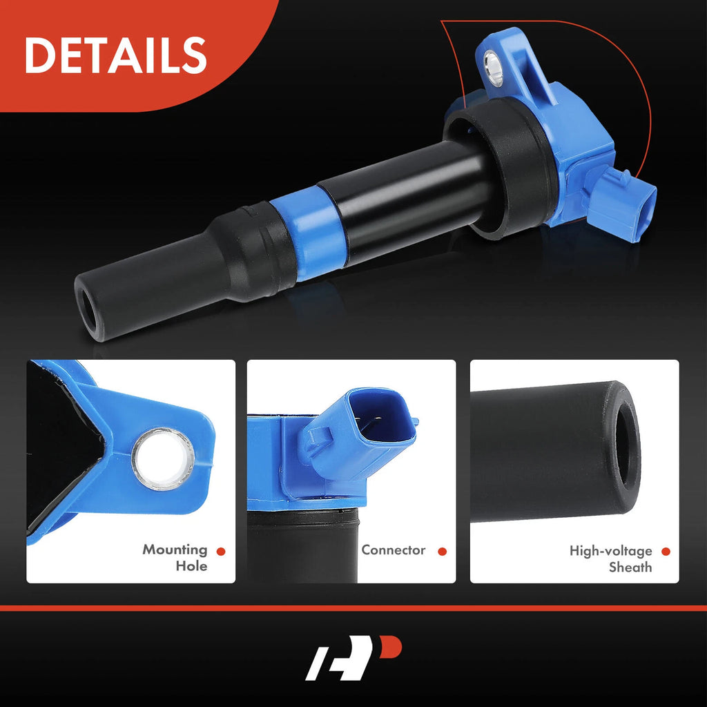 Set of 4 Blue Ignition Coils for Hyundai Elantra (2010–2016) Kia Soul (2012–2019) Forte