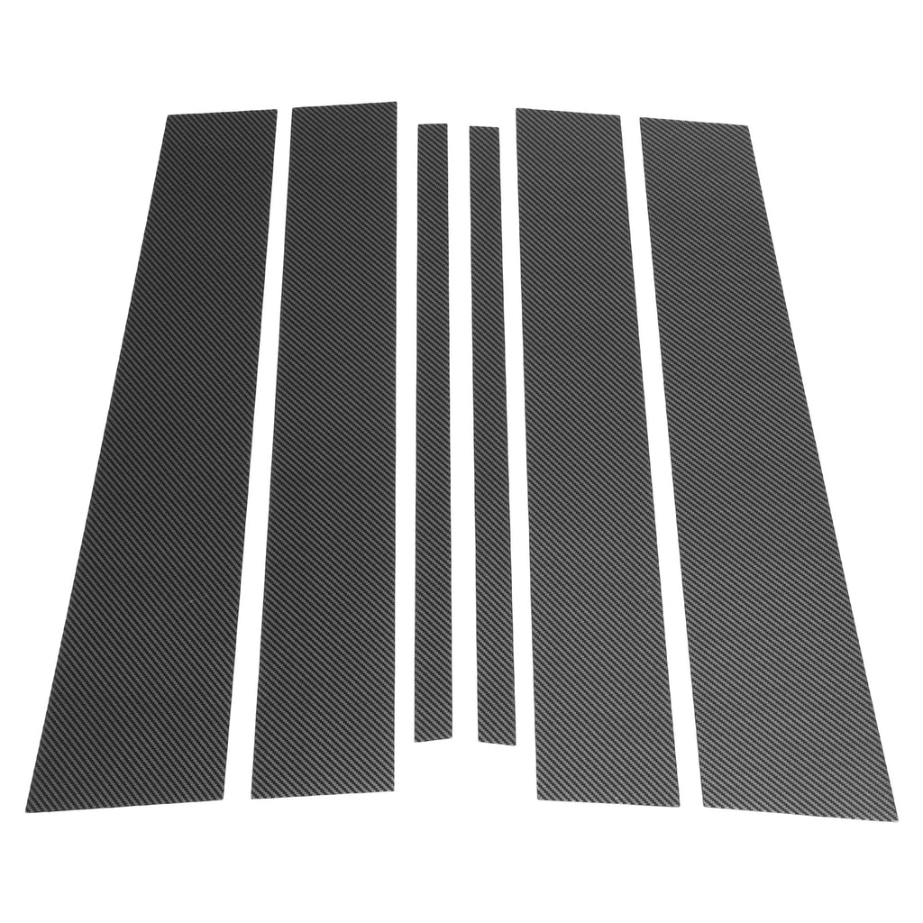 6 Pcs Door Pillar Window Trim for Nissan Titan (2004–2015) Carbon Fiber Black