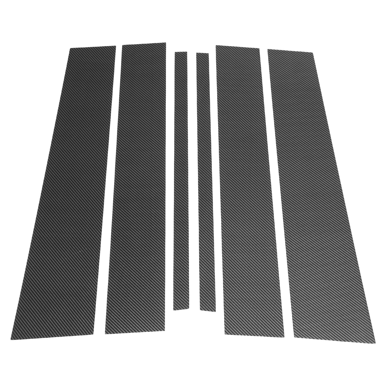 6 Pcs Door Pillar Window Trim for Nissan Titan (2004–2015) Carbon Fiber Black