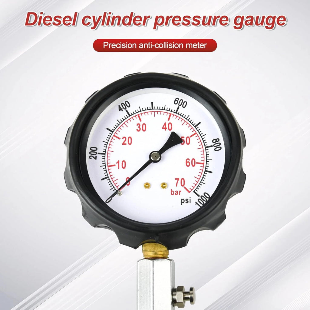 16 Pcs Cylinder Compression Tester Gauge Kit for Gas Engines (Auto/Motorcycle)