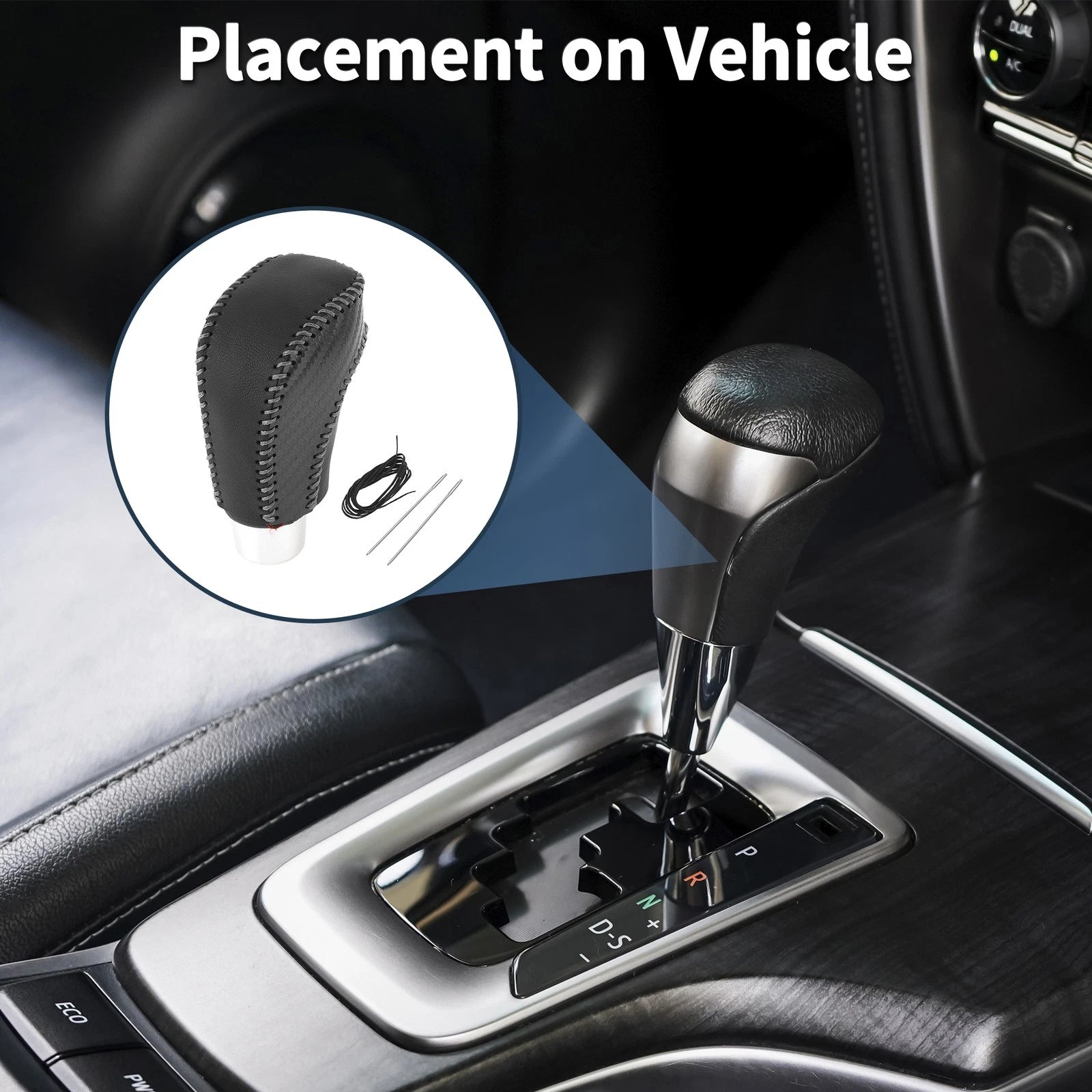 Gear Shift Knob Cover for Volkswagen Jetta (2012–2019) Black Carbon Fiber