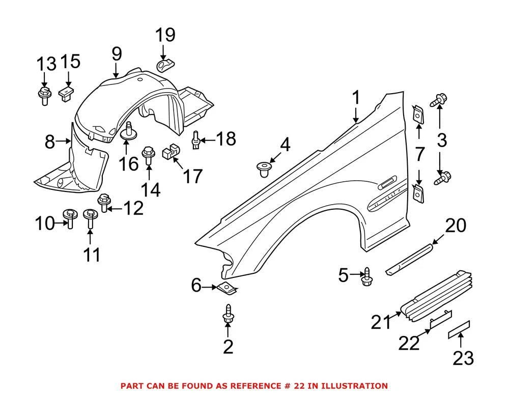 Front Fender Emblem for BMW (OEM 51137893023)