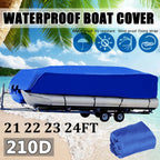 Boat Cover for Pontoon (21FT-24FT) - Heavy Duty, UV Protection, Dust Resistant