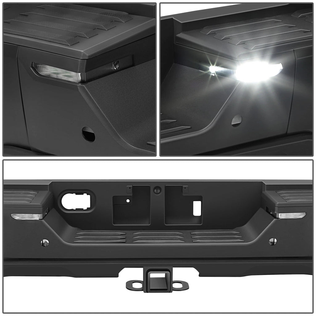 Rear Step Bumper for Toyota Tundra (2022–2026) w/ Sensor Holes & LED Lamp